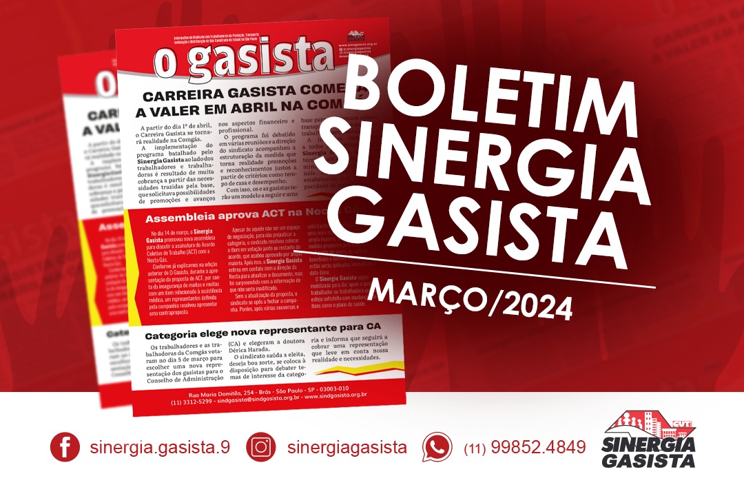 Novo boletim no ar: Carreira Gasista começa a valer na Comgás e Necta aprova ACT