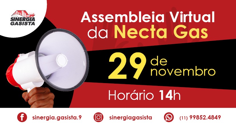 Sinergia Gasista promove assembleia digital na Necta Gas