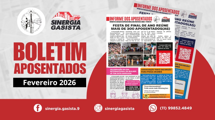 Boletim da Associação de Aposentados(as) da Comgás traz festa de final de ano e evento do Dia das Mulheres