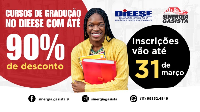 Dieese oferece cursos de graduação com até 90%