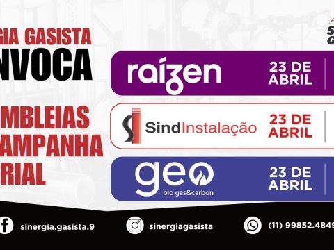 ASSEMBLEIAS DA CAMPANHA SALARIAL DA CRI GEO, RAÍZEN E SINDINSTALAÇÃO